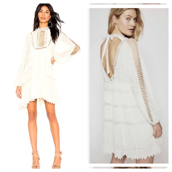 Free People Venice Mini Dress in Ivory size medium - Picture 1 of 8